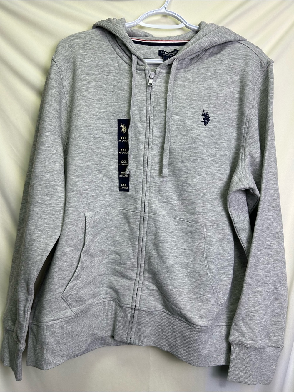 U.S. Polo Assn. Heather Gray Zip-Up Hooded Sweatshirt